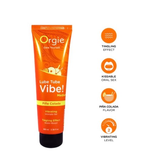 Lube Tube Vibe! - Medium - Pina Colada - 100ml | 3.38 fl oz. Lube Tube Vibe! - Medium - Pina Colada - 100ml | 3.38 fl oz.
