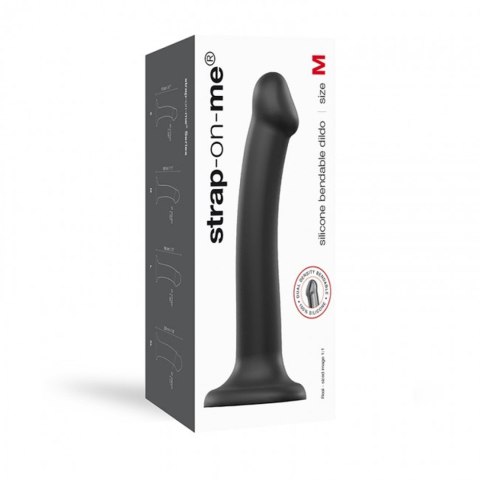 SEMI-REALISTIC DUAL DENSITY BENDABLE DILDO BLACK - M SEMI-REALISTIC DUAL DENSITY BENDABLE DILDO BLACK - M