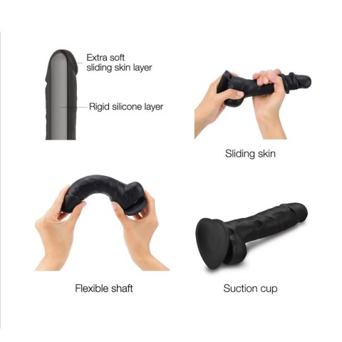 SLIDING SKIN REALISTIC DILDO BLACK M