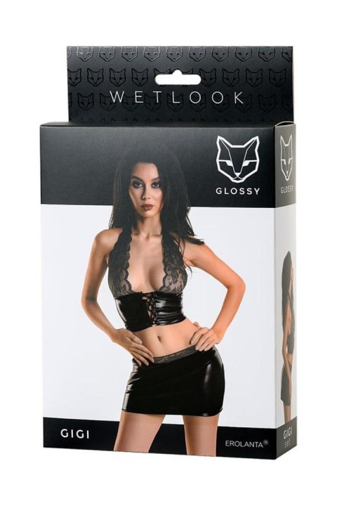 Wetlook shiny set GIGI - black XL Wetlook shiny set GIGI - black XL