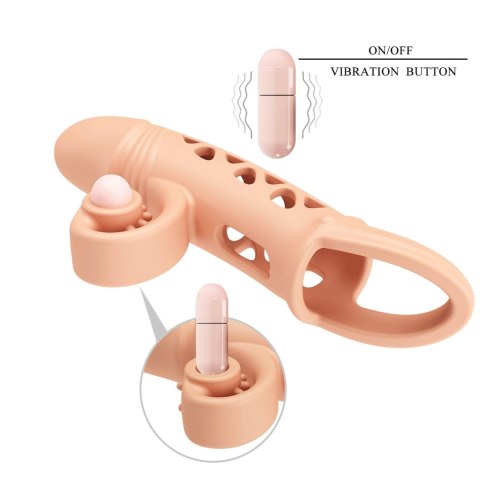 ROMANCE - Penis sleeve, TPE material,vibration, battery LR41*3, Flesh ROMANCE - Penis sleeve, TPE material,vibration, battery LR41*3, Flesh