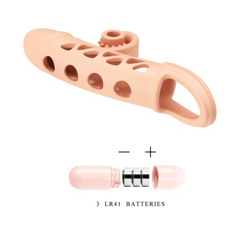 ROMANCE - Penis sleeve, TPE material,vibration, battery LR41*3, Flesh ROMANCE - Penis sleeve, TPE material,vibration, battery LR41*3, Flesh